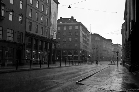 Primer día de lluvia en la ciudad.