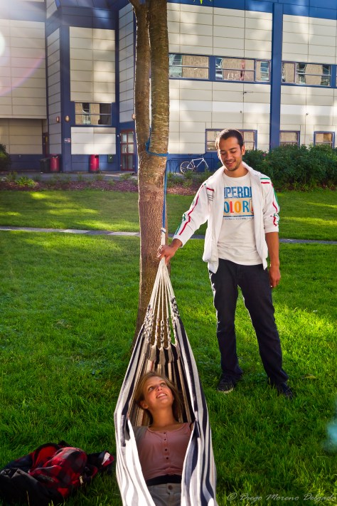 Jitske en la hamaca de Julián.