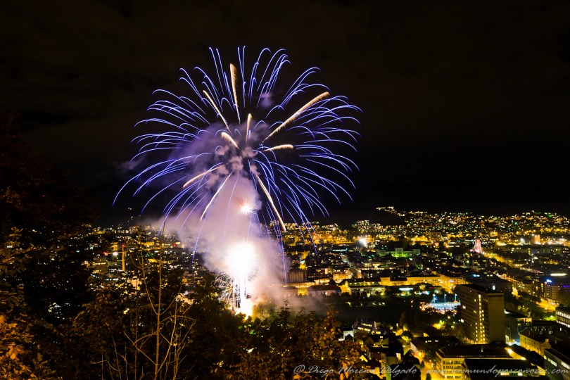 Fuegos artificiales en Bergen.