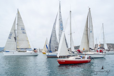 Las embarcaciones durante la celebración de la prueba