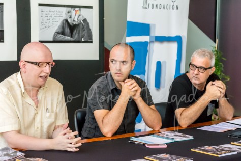 "De izquierda a derecha, Joaquín Vallet, Julio Martí y Jordi Piris, durante la rueda de prensa - Diego Moreno"